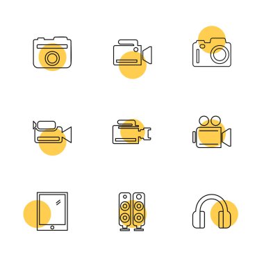 Farklı minimalist düz vektör app simgeleri