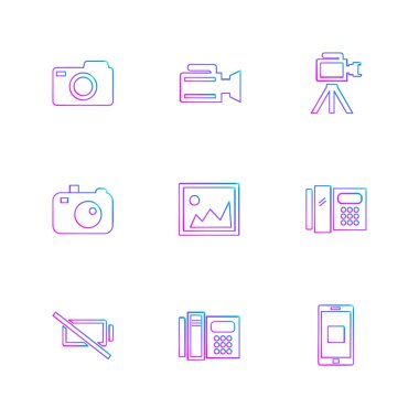 Farklı minimalist düz vektör app simgeleri