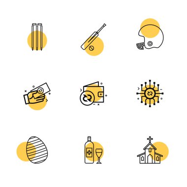 Beyaz arka plan üzerinde farklı minimalist düz vektör app simgeleri