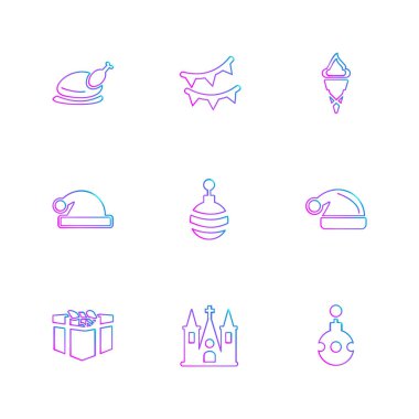 Farklı minimalist düz vektör app simgeleri