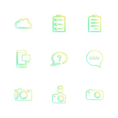 Beyaz arka plan basit düz app simgeleri