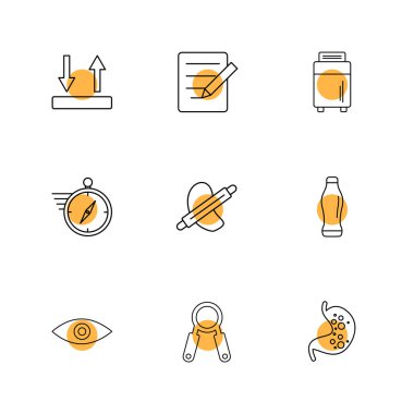 minimalist düz vektör app simgeleri beyaz arka plan üzerinde