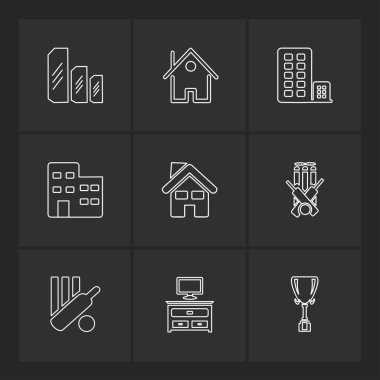 Farklı minimalist düz vektör app simgeleri