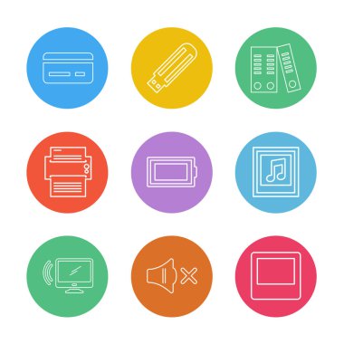 minimalist düz vektör app simgeleri beyaz arka plan üzerinde 