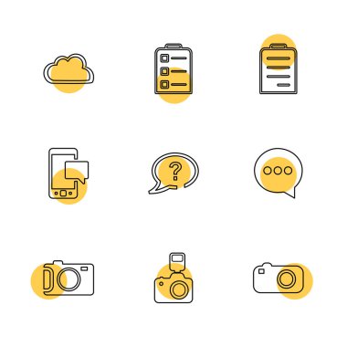 Farklı minimalist düz vektör app simgeleri