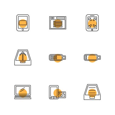 Farklı minimalist düz vektör app simgeleri