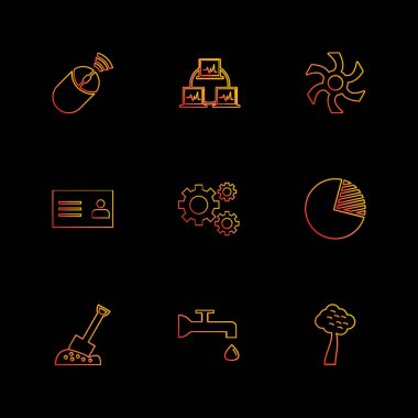 minimalist düz vektör app simgeler siyah arka plan üzerine