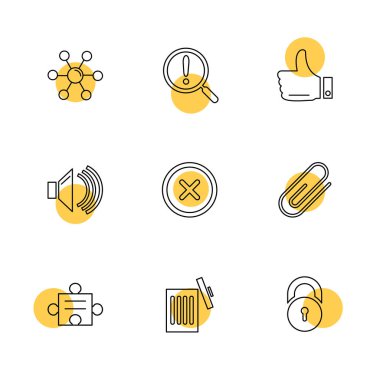 Farklı minimalist düz vektör app simgeleri