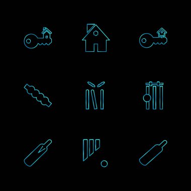 farklı minimalist düz vektör app simgeler siyah arka plan üzerine