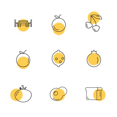 beyaz zemin üzerine minimalist düz vektör app simge kümesi