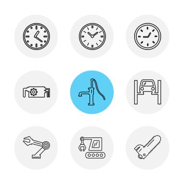 Beyaz arka plan üzerinde farklı minimalist düz vektör app simgeleri