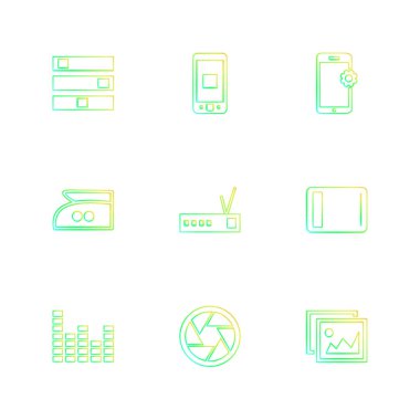 minimalist düz vektör app simgeleri beyaz arka plan üzerinde