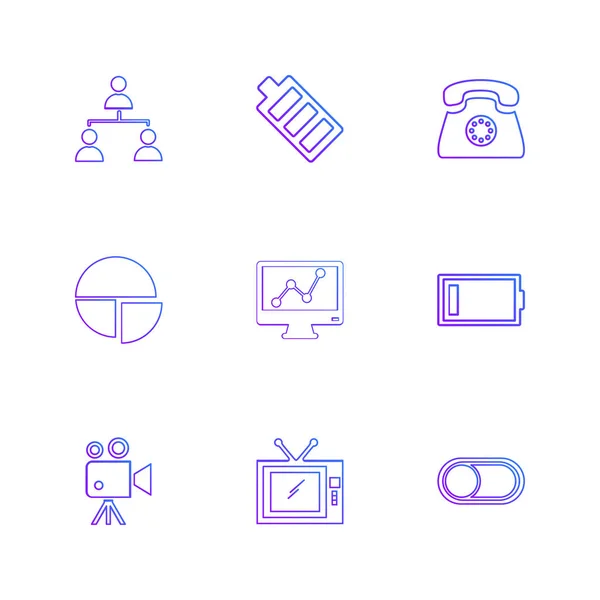 Ensemble Aléatoire Icônes Logotypes Applications Plates Simples Illustration Vectorielle — Image vectorielle