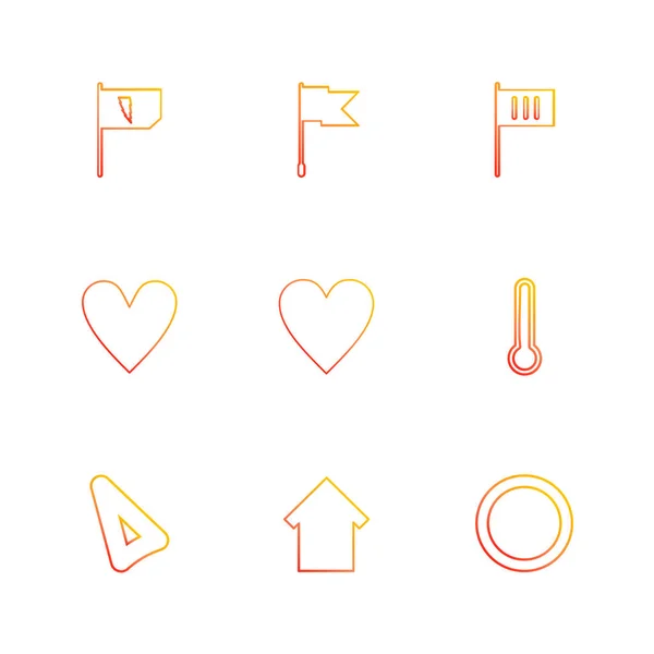 Différentes Icônes Application Vectorielle Plate Minimaliste Sur Fond Blanc — Image vectorielle