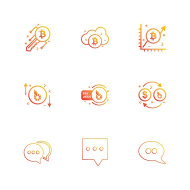 Beyaz arka plan üzerinde farklı minimalist düz vektör app simgeleri