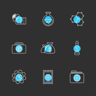 Farklı minimalist düz vektör app simgeleri