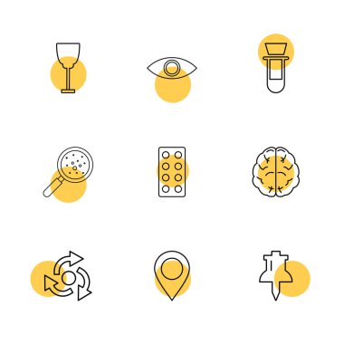 Beyaz arka plan üzerinde farklı minimalist düz vektör app simgeleri