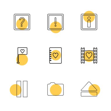 Farklı minimalist düz vektör app simgeleri