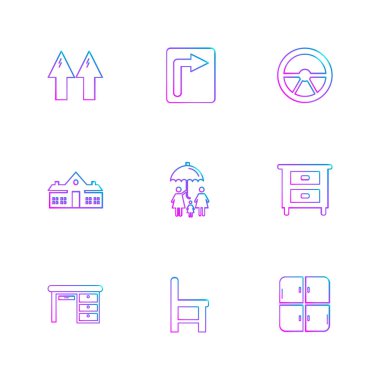 Farklı minimalist düz vektör app simgeleri