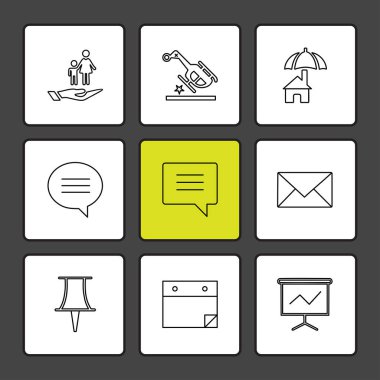 Farklı minimalist düz vektör app simgeleri