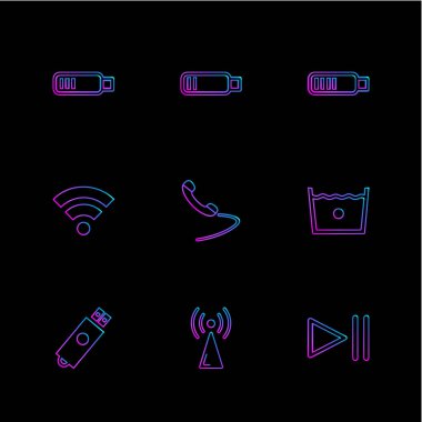 Farklı minimalist düz vektör app simgeleri