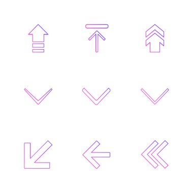 Beyaz arka plan üzerinde izole minimalist düz vektör app simgeleri