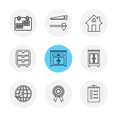 Beyaz arka plan üzerinde farklı minimalist düz vektör app simgeleri