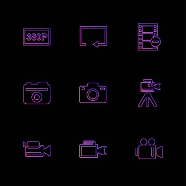 Farklı minimalist düz vektör app simgeleri