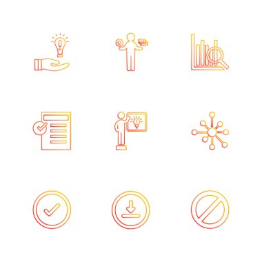 Beyaz arka plan üzerinde farklı minimalist düz vektör app simgeleri