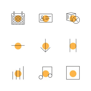 Beyaz arka plan üzerinde farklı minimalist düz vektör app simgeleri