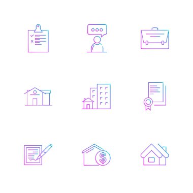 Beyaz arka plan üzerinde izole minimalist düz vektör app simgeleri