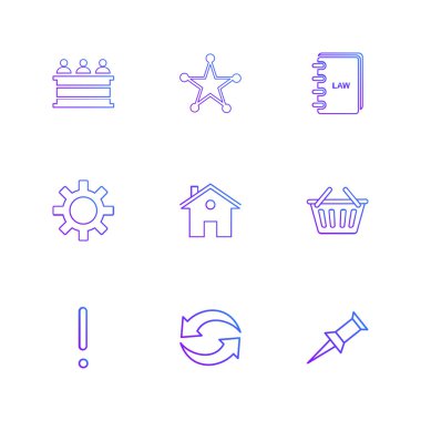 Beyaz arka plan üzerinde farklı minimalist düz vektör app simgeleri