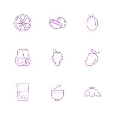 Farklı minimalist düz vektör app simgeleri