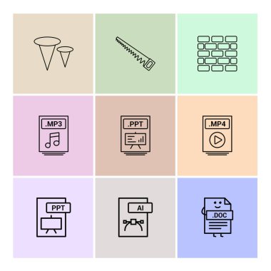 Farklı minimalist düz vektör app simgeleri
