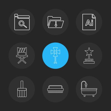 Farklı minimalist düz vektör app simgeleri