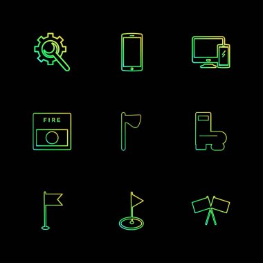 Farklı minimalist düz vektör app simgeleri