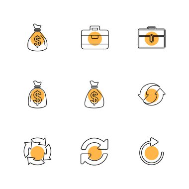 Farklı minimalist düz vektör app simgeleri