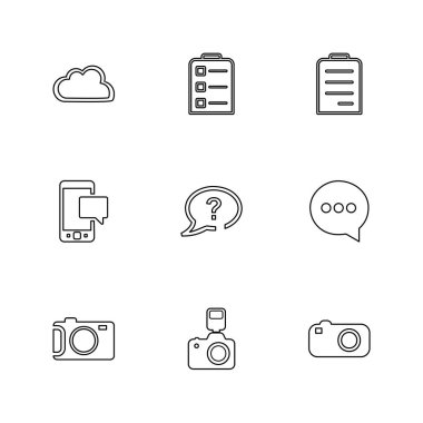 Farklı minimalist düz vektör app simgeleri