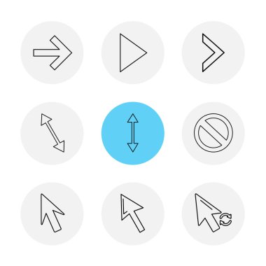 Beyaz arka plan üzerinde farklı minimalist düz vektör app simgeleri