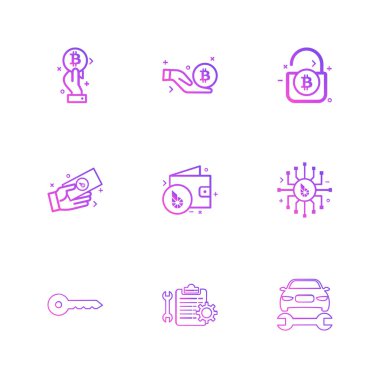 Beyaz arka plan üzerinde izole minimalist düz vektör app simgeleri