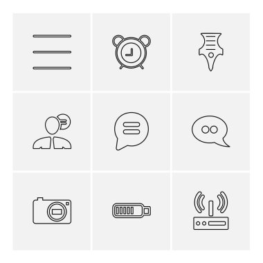 Farklı minimalist düz vektör app simgeleri