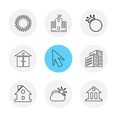 Farklı minimalist düz vektör app simgeleri