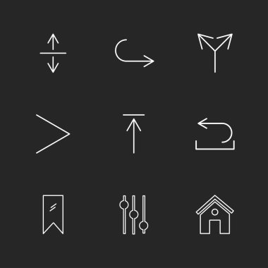 farklı minimalist düz vektör app simgeler siyah arka plan üzerine