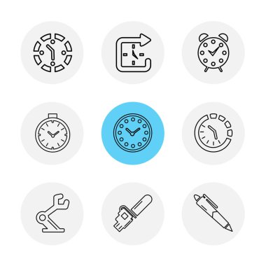 minimalist düz vektör app simgeleri beyaz arka plan üzerinde çevrelerinde