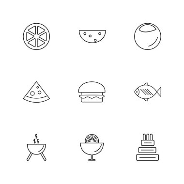 Beyaz arka plan üzerinde farklı minimalist düz vektör app simgeleri