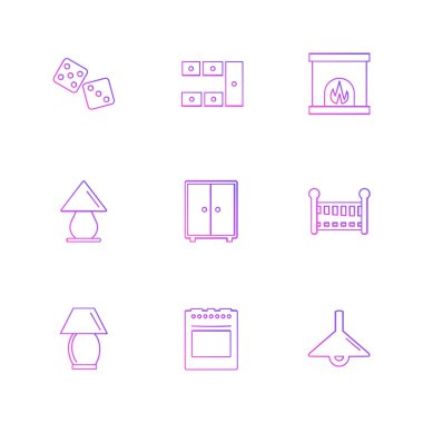 Farklı minimalist düz vektör app simgeleri