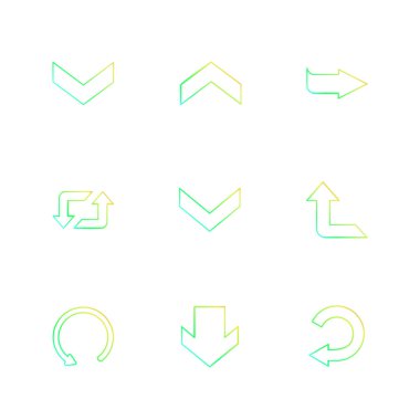 Farklı minimalist düz vektör app simgeleri