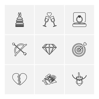 minimalist düz vektör app simgeleri gri arka plan üzerinde