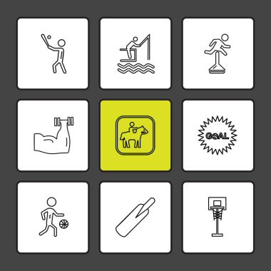 minimalist düz vektör app simgeler siyah arka plan üzerine 