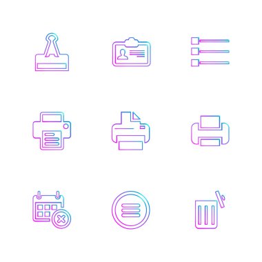 Beyaz arka plan üzerinde farklı minimalist düz vektör app simgeleri